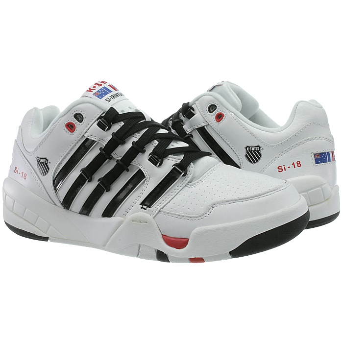K-Swiss SI-18 INTL men/'s sneakers white//black or white//blue snooth leather NEW
