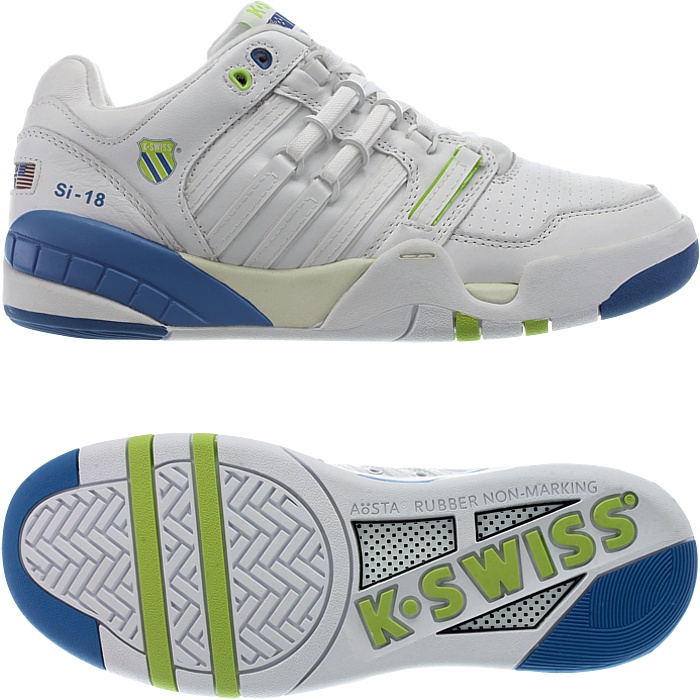 K-Swiss SI-18 INTL men/'s sneakers white//black or white//blue snooth leather NEW