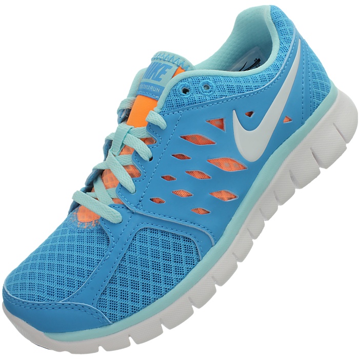 Nike WMNS FLEX 2013 RUN MSL Damen Jogging Laufschuhe Sneaker blau grau NEU OVP