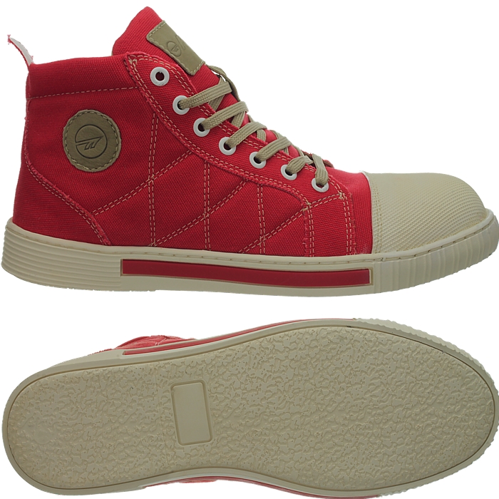 red steel toe shoes