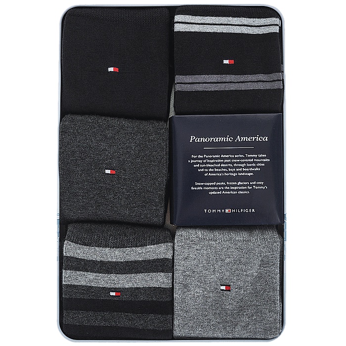 Tommy Hilfiger Metal Giftbox 5/4/3-Pack red gray blue men's socks ...