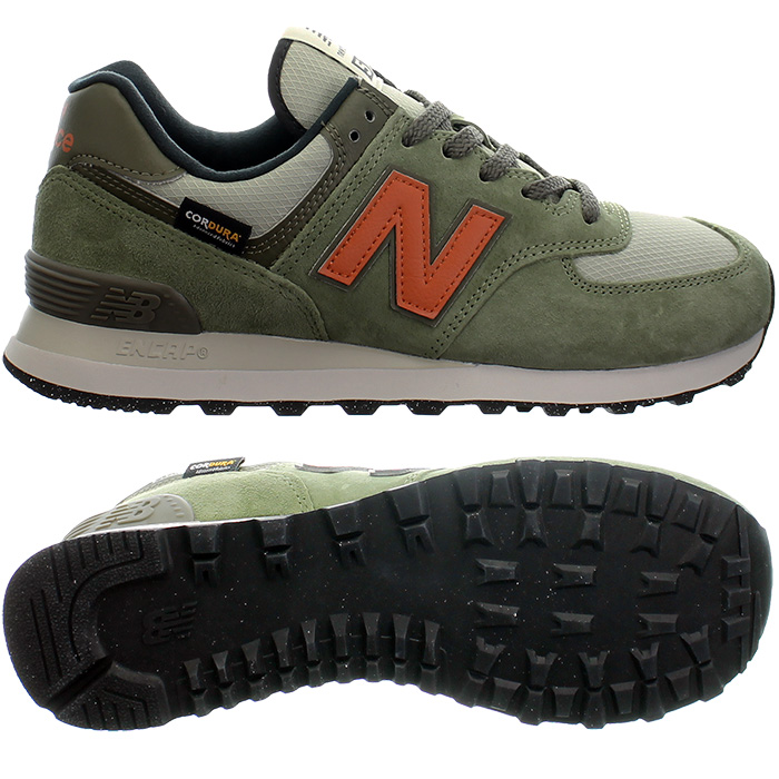 New Balance U574 Blau Braun Grün Low-Top Sneakers Freizeitschuhe CORDURA NEU