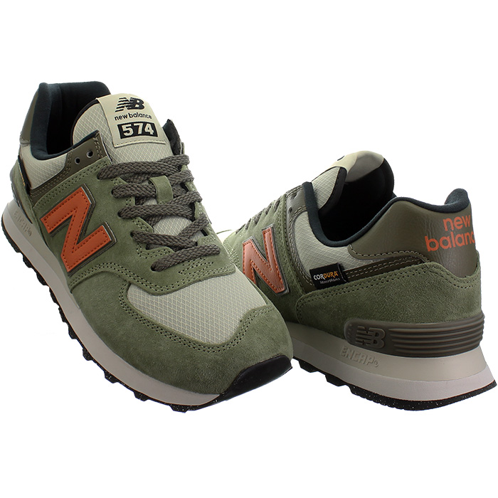 New Balance U574 Blau Braun Grün Low-Top Sneakers Freizeitschuhe CORDURA NEU