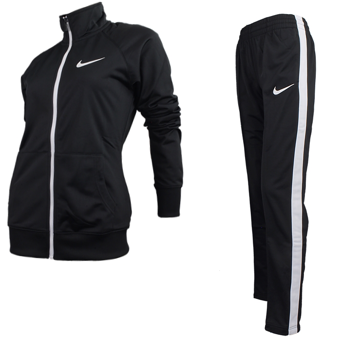 white and black nike jogging suit