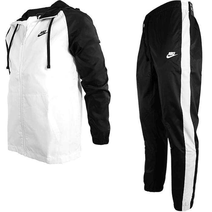 Nike Sportswear CE Tracksuit Hooded white black men's sports suit with ...