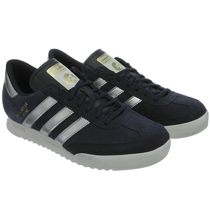 Adidas Beckenbauer men's sneakers blue-silver retro casual shoes suede ...