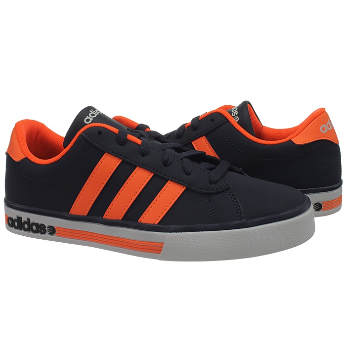 Adidas Neo Daily Team Mens Casual Shoes Navy/Orange Sneakers NEW | eBay