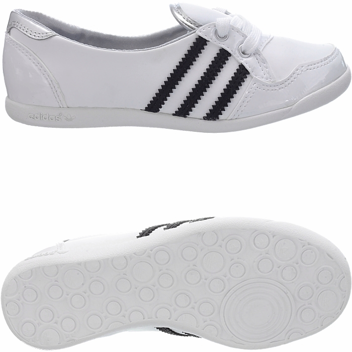 Adidas FORUM SLIPPER K black/white/pink Girls sleeks Ballerina-Slipper ...