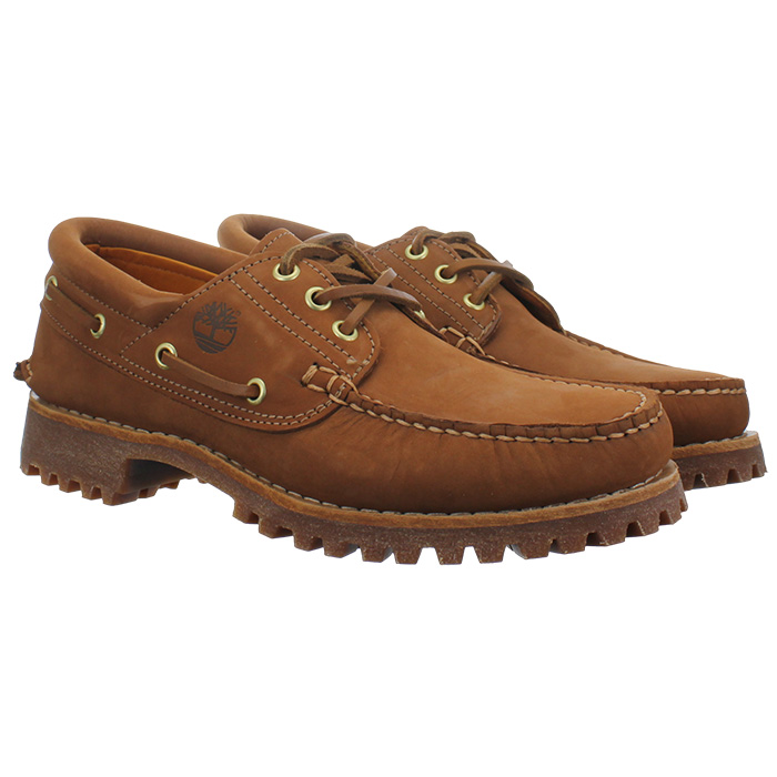 Timberland Classic 3-Eye Boat Herren braun beige Leder Bootsschuhe Sneakers NEU - Bild 8 von 9