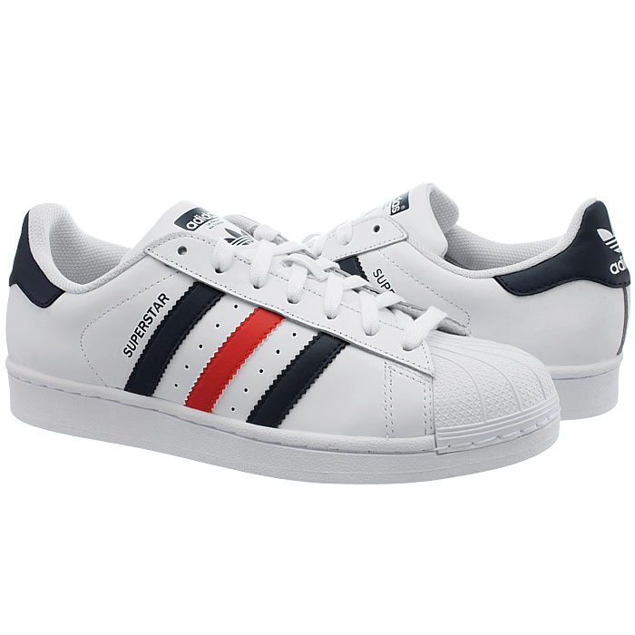 red white adidas superstar