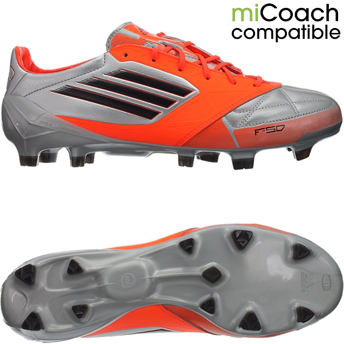 Adidas F50 Adizero TRX FG men football boots leather silver black orange NEW | eBay