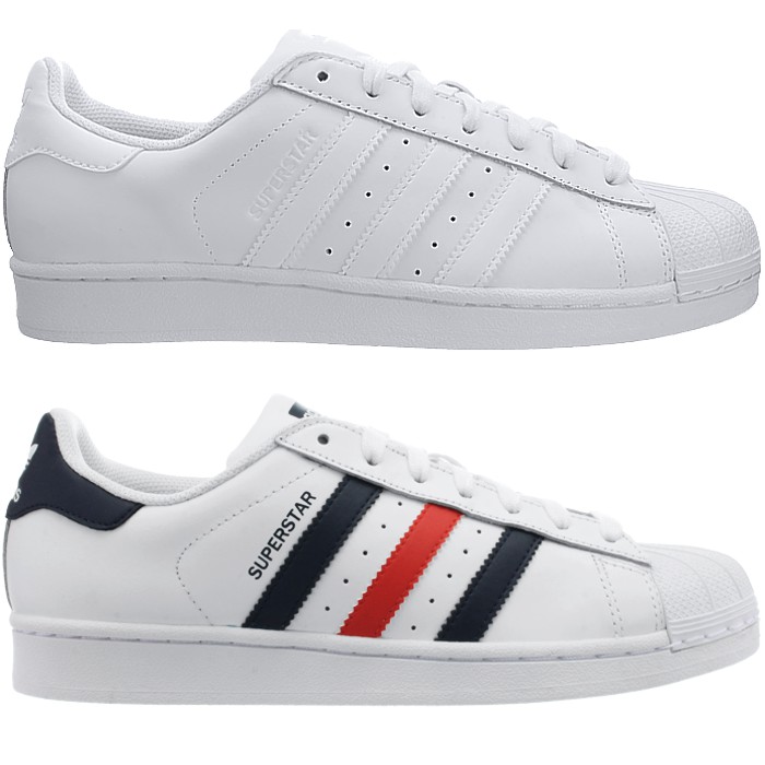 Adidas Superstar Foundation men's sneakers white or white/red/blue ...