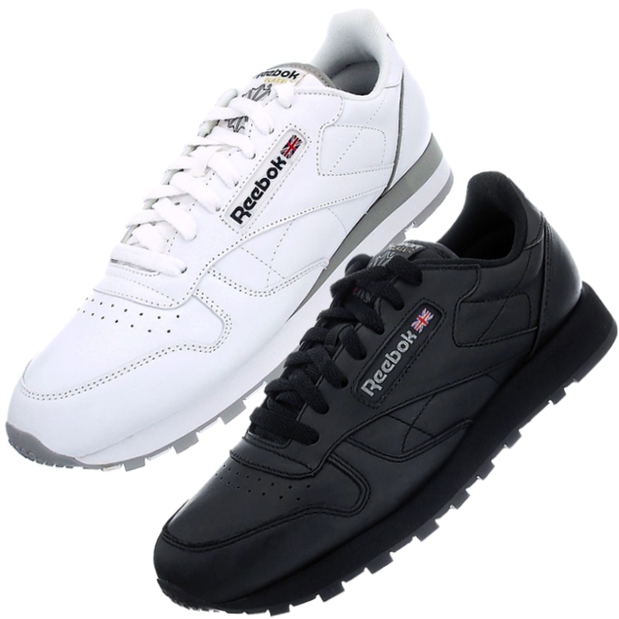 black leather reebok shoes