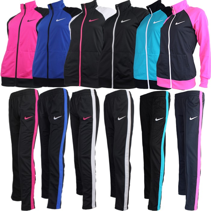 Details zu Nike RAGLAN WARM UP schwarz blau weiß pink Damen Trainingsanzug Fitness NEU